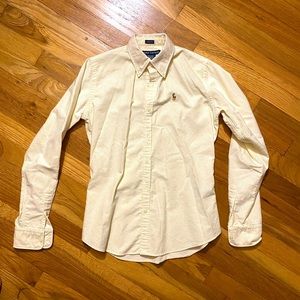 Yellow-white Ralph Lauren Oxford blouse - size 2